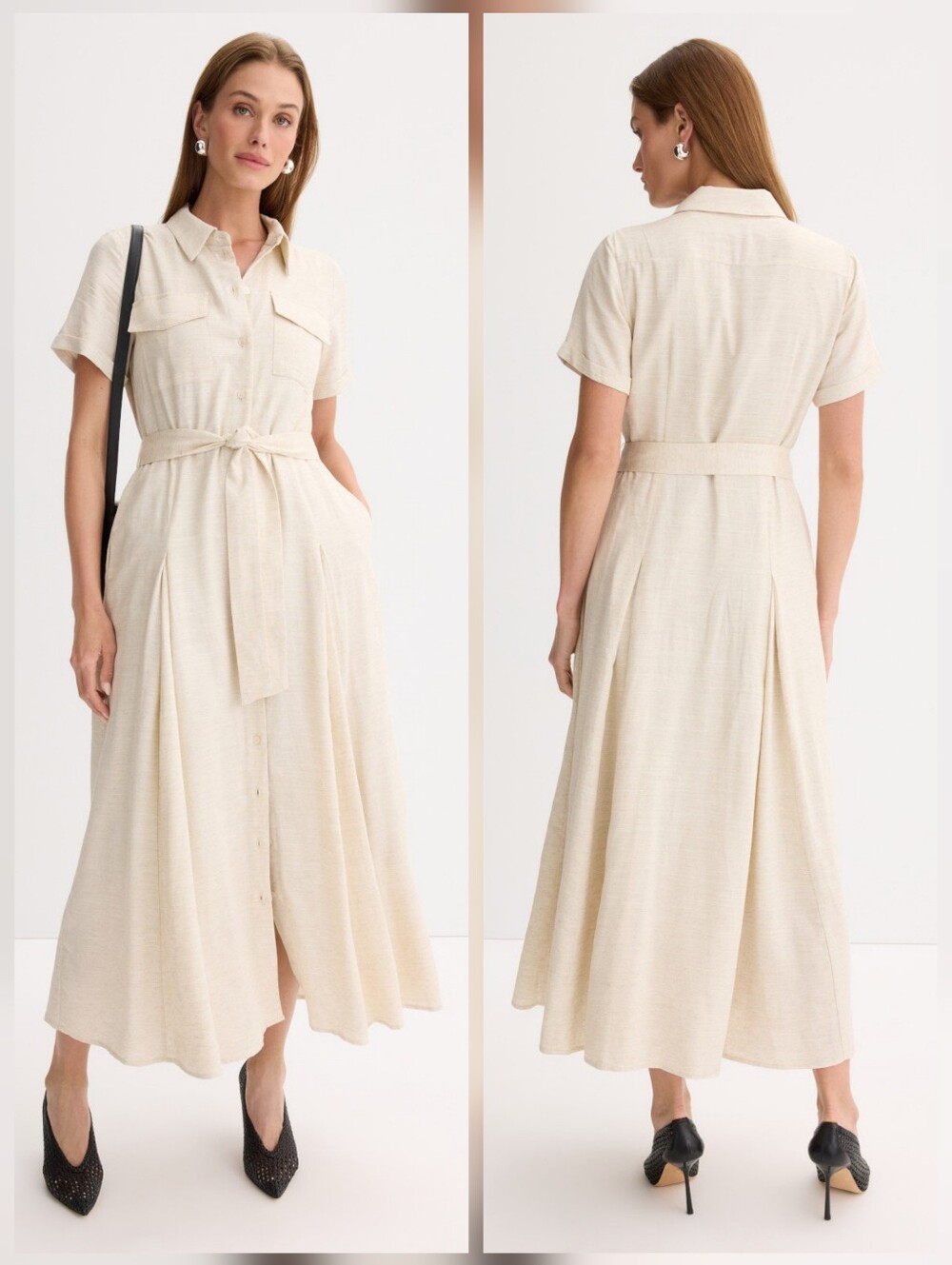Ted Baker London Shirt Dress Collared Short Sleeve Front Button Closure Size XL